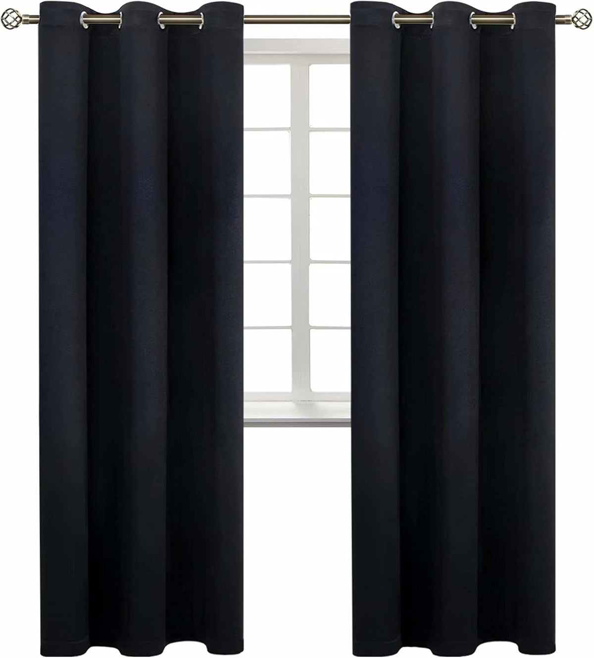 84"L x 42"W polyester curtains in Black