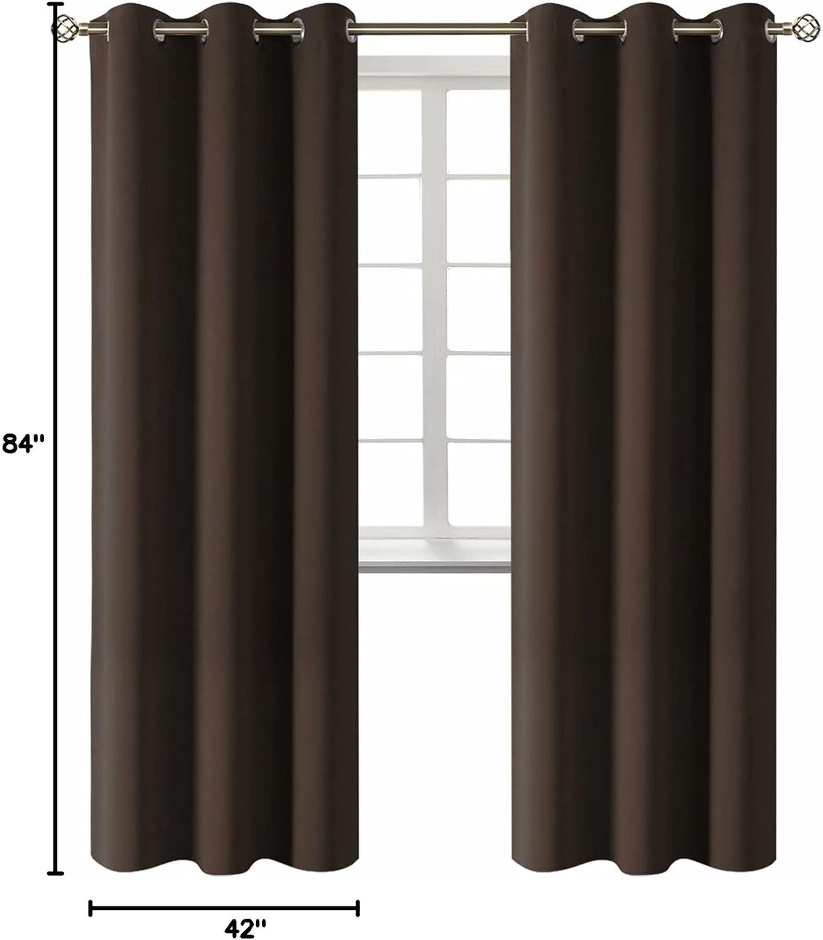 84"L x 42"W polyester curtains in Brown, alternate view 9