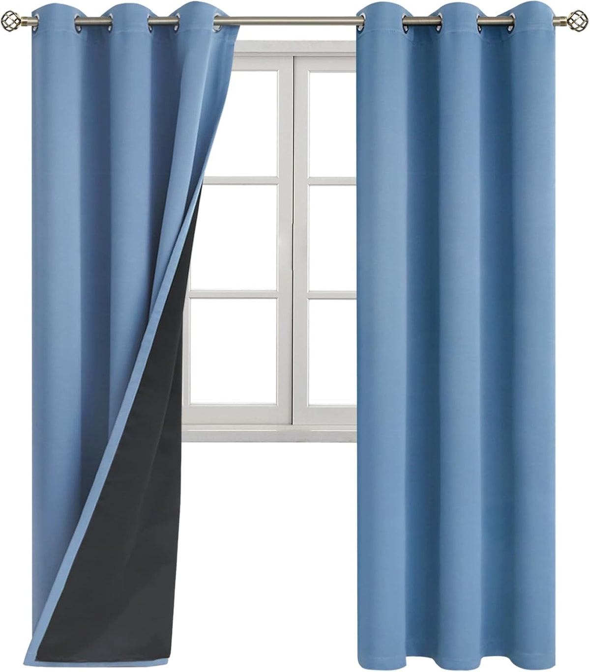 84"L x 42"W polyester curtains in Denim Blue, alternate view 8