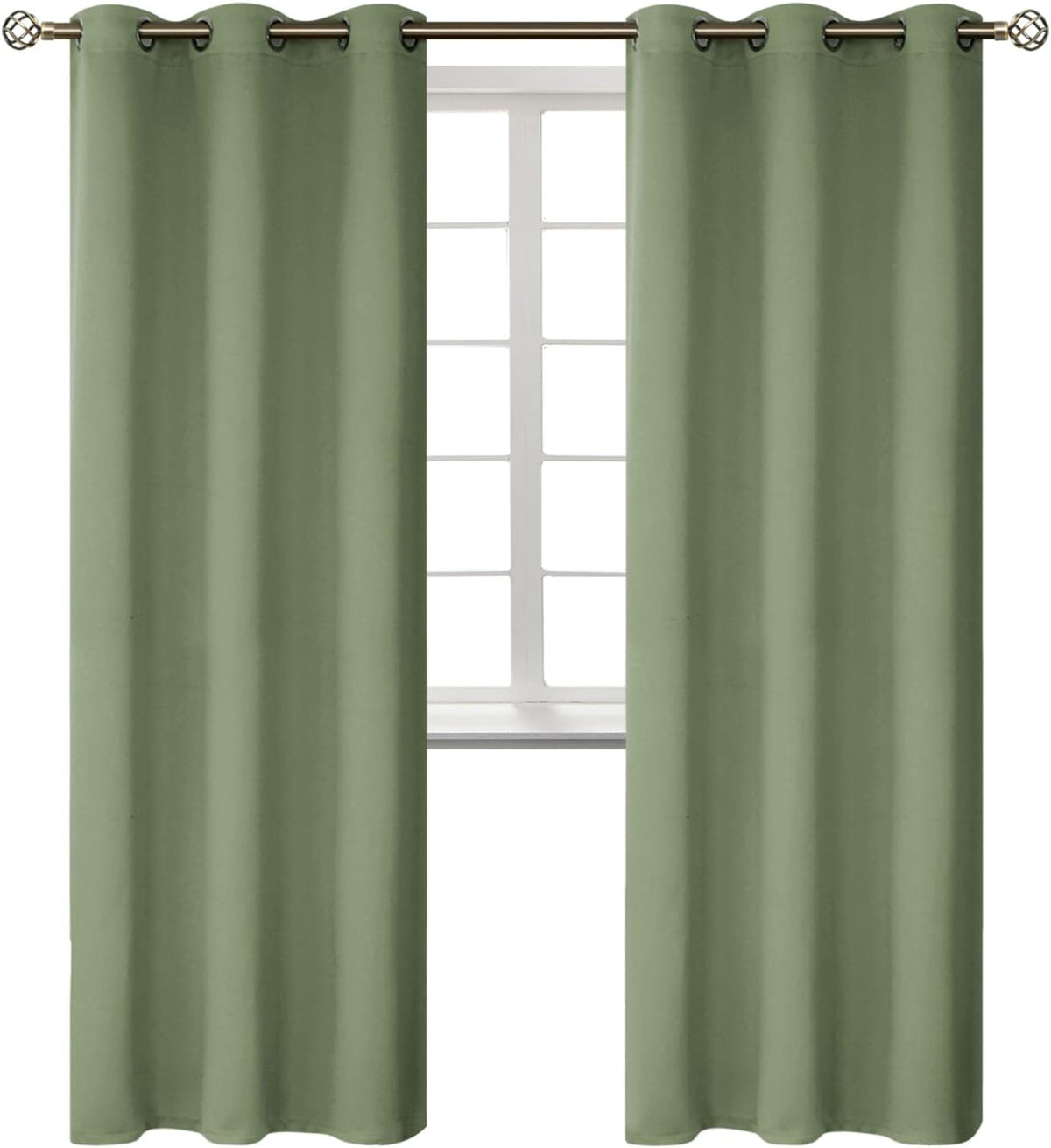 84"L x 42"W polyester curtains in Grass Green