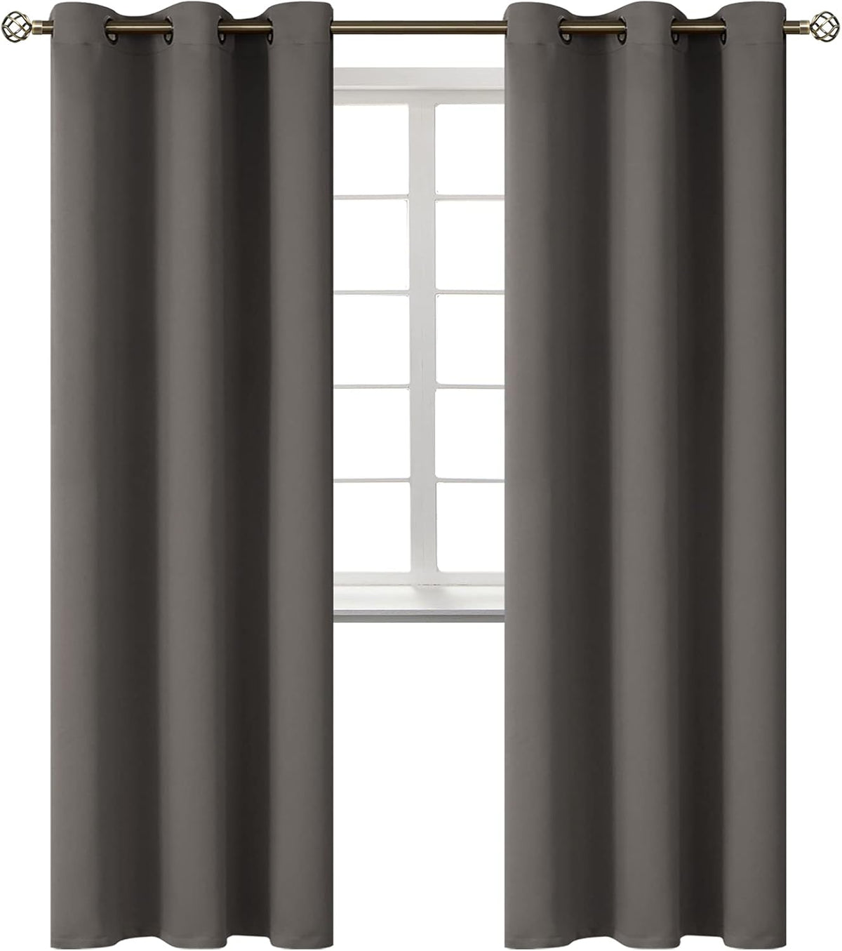 84"L x 42"W polyester curtains in Grey
