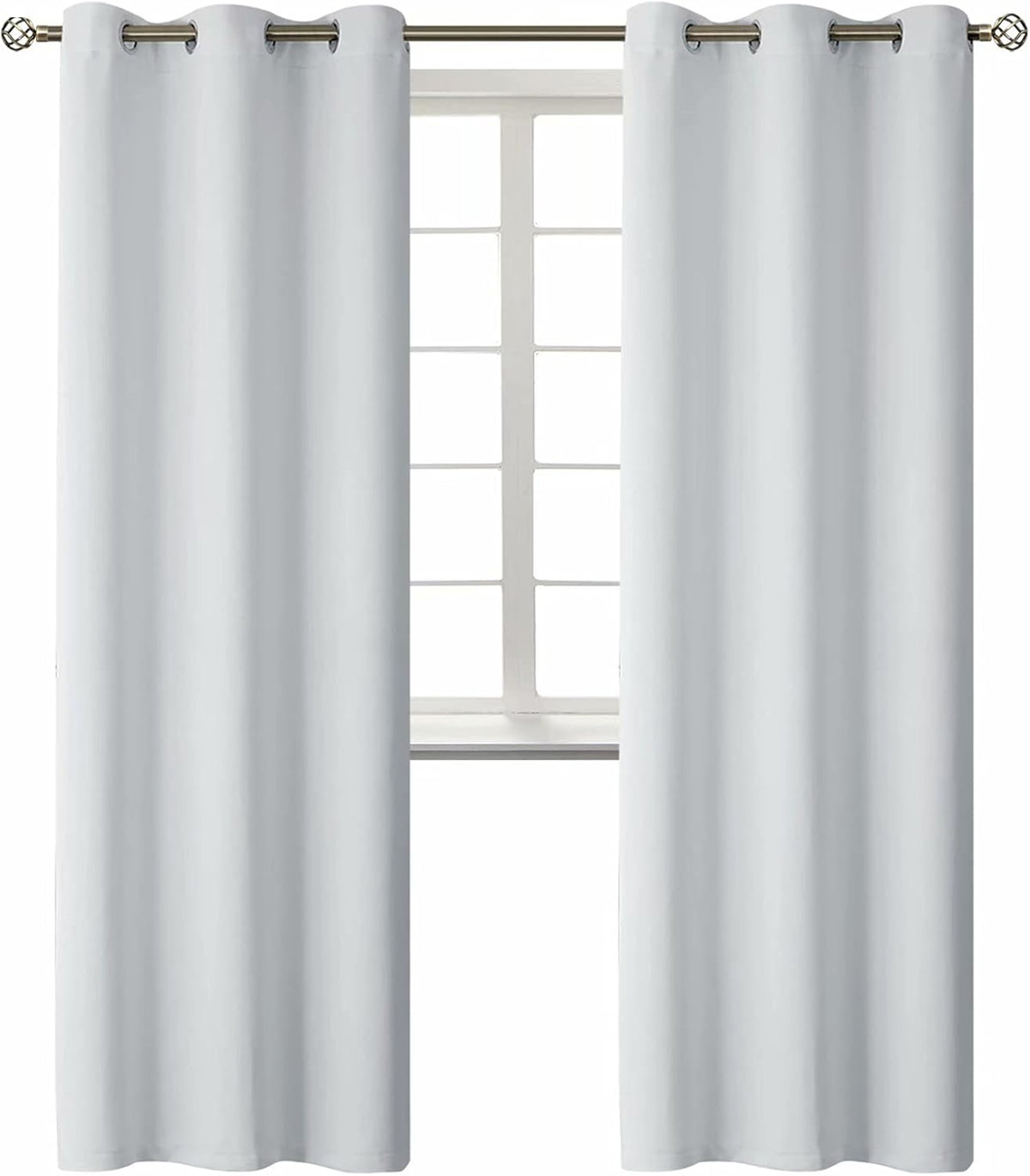 84"L x 42"W polyester curtains in Greyish White