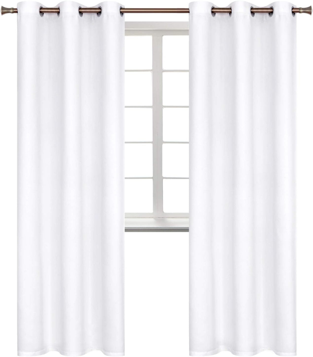 84"L x 42"W polyester curtains in Pure White