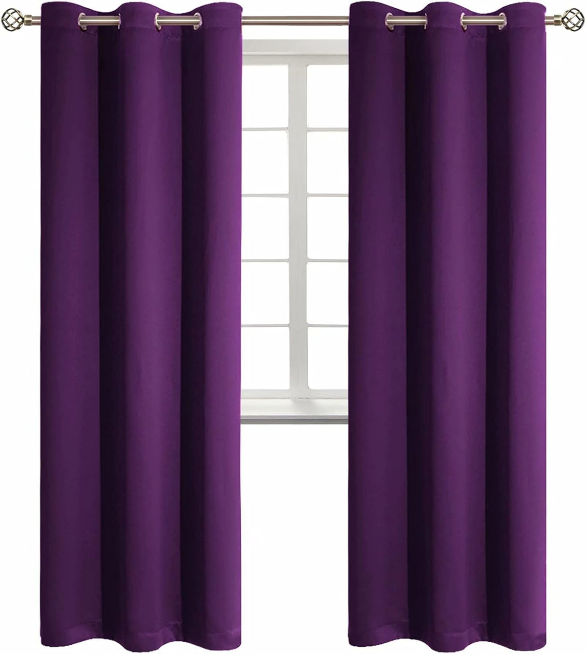 84"L x 42"W polyester curtains in Purple