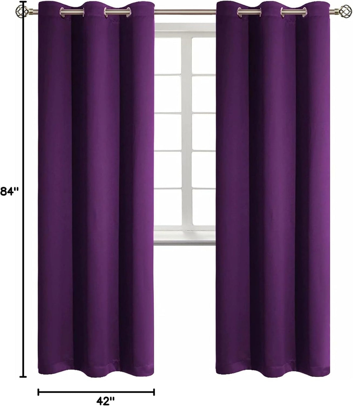 84"L x 42"W polyester curtains in Purple, alternate view 9