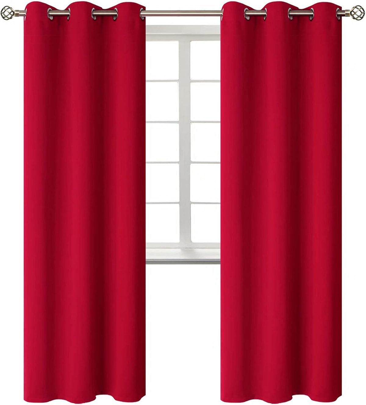 84"L x 42"W polyester curtains in Red