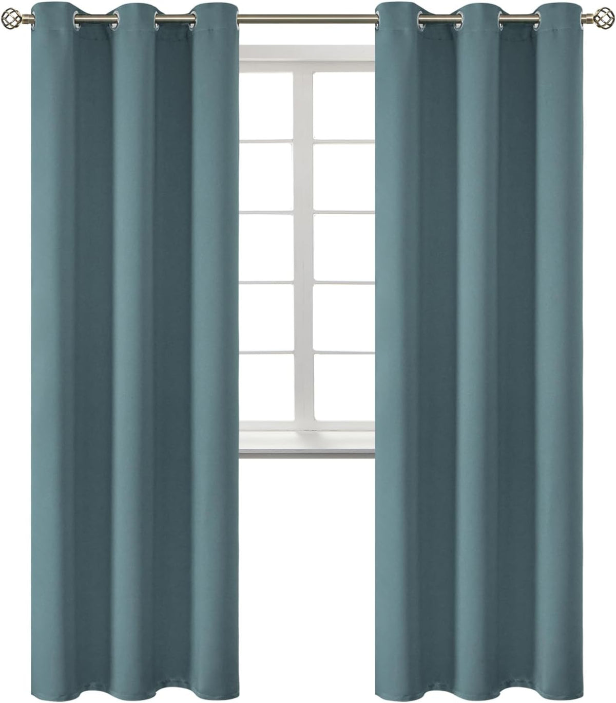 84"L x 42"W polyester curtains in Stone Blue