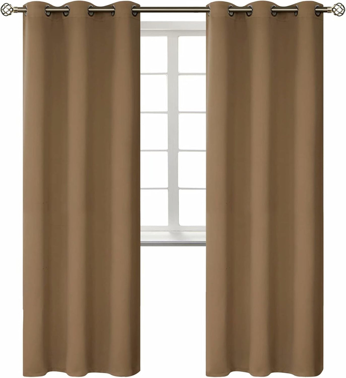 84"L x 42"W polyester curtains in Taupe