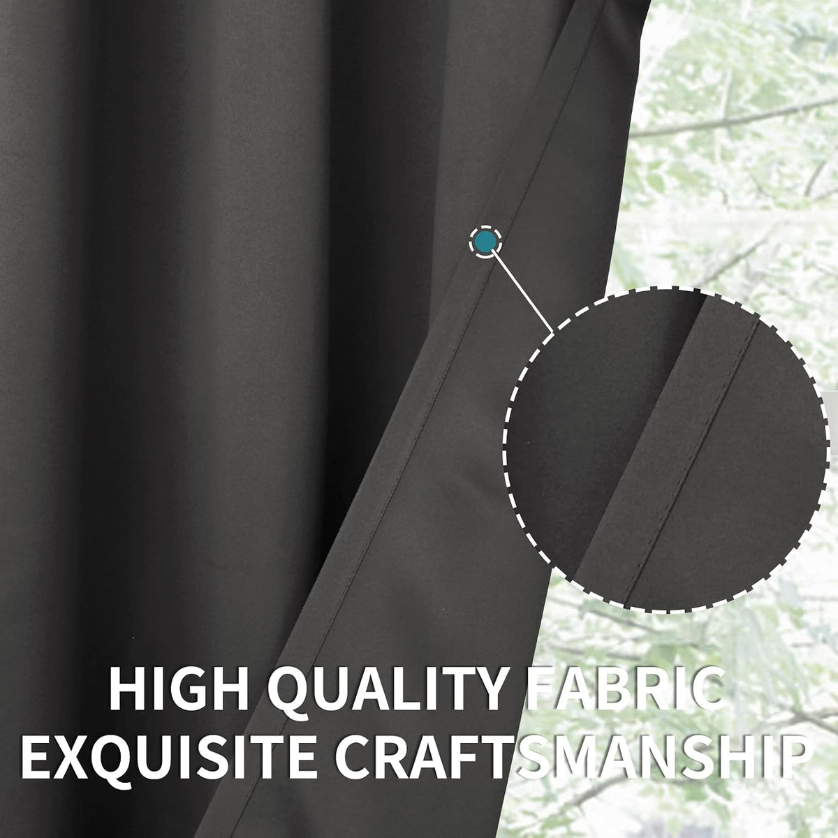 84"L x 46"W polyester curtains in Dark Grey, alternate view 7