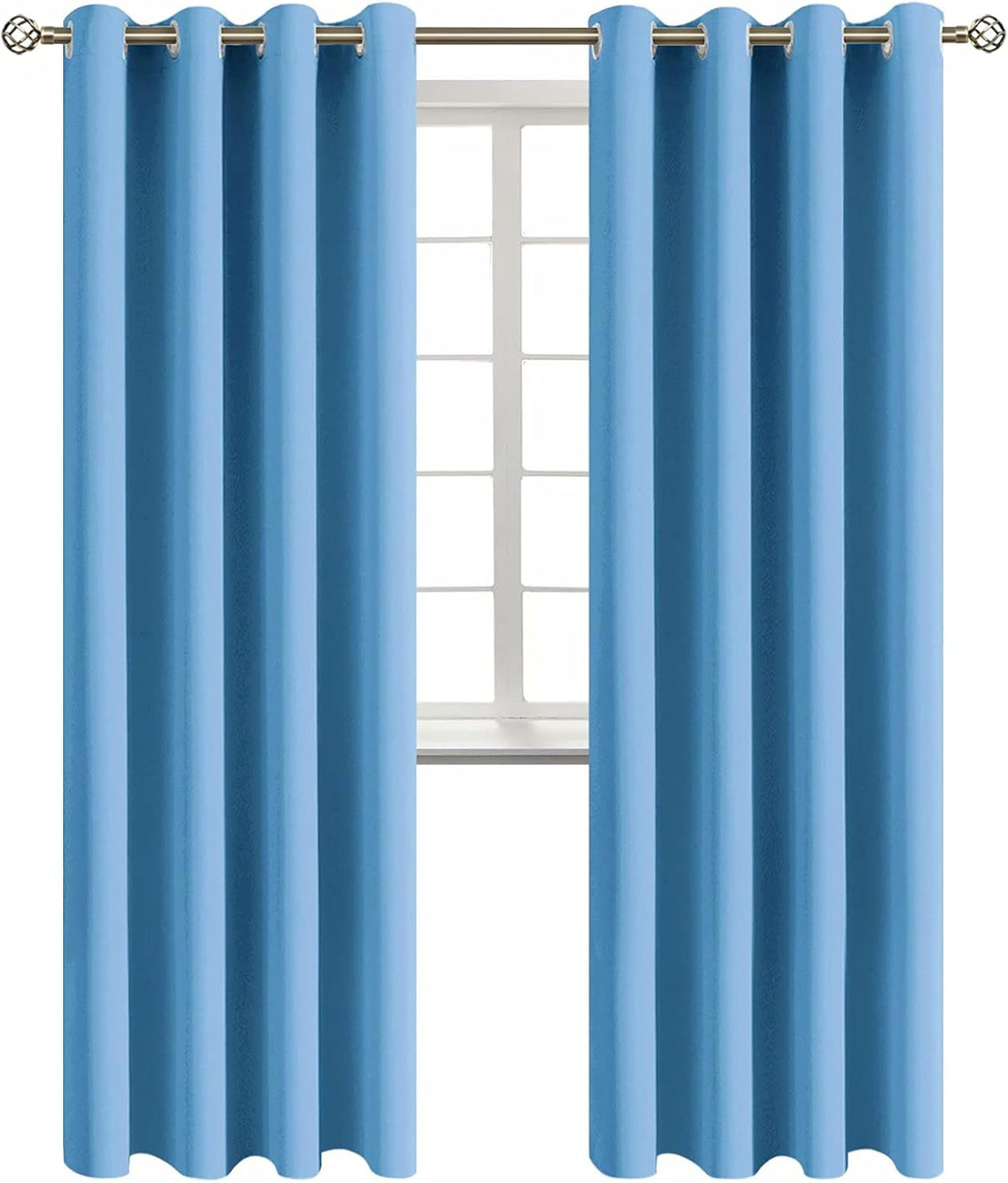84"L x 52"W fabric curtains in Sky Blue