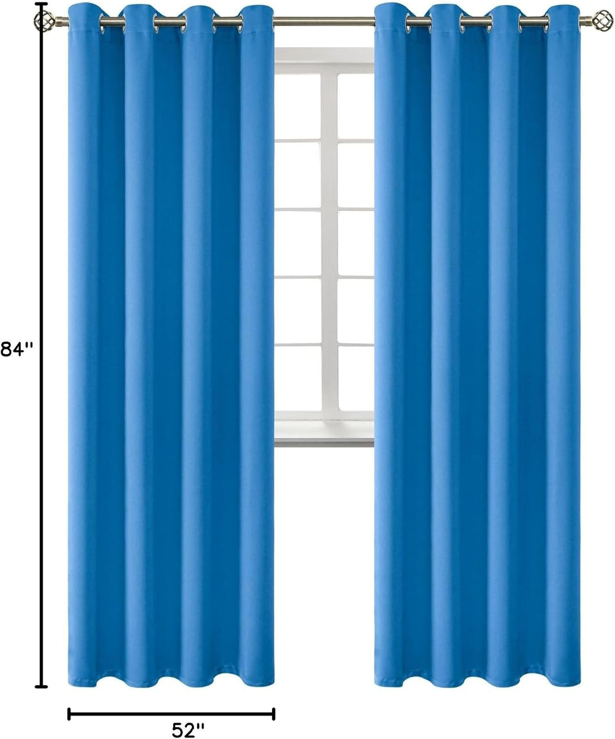 84"L x 52"W polyester curtains in Classic Blue, alternate view 8