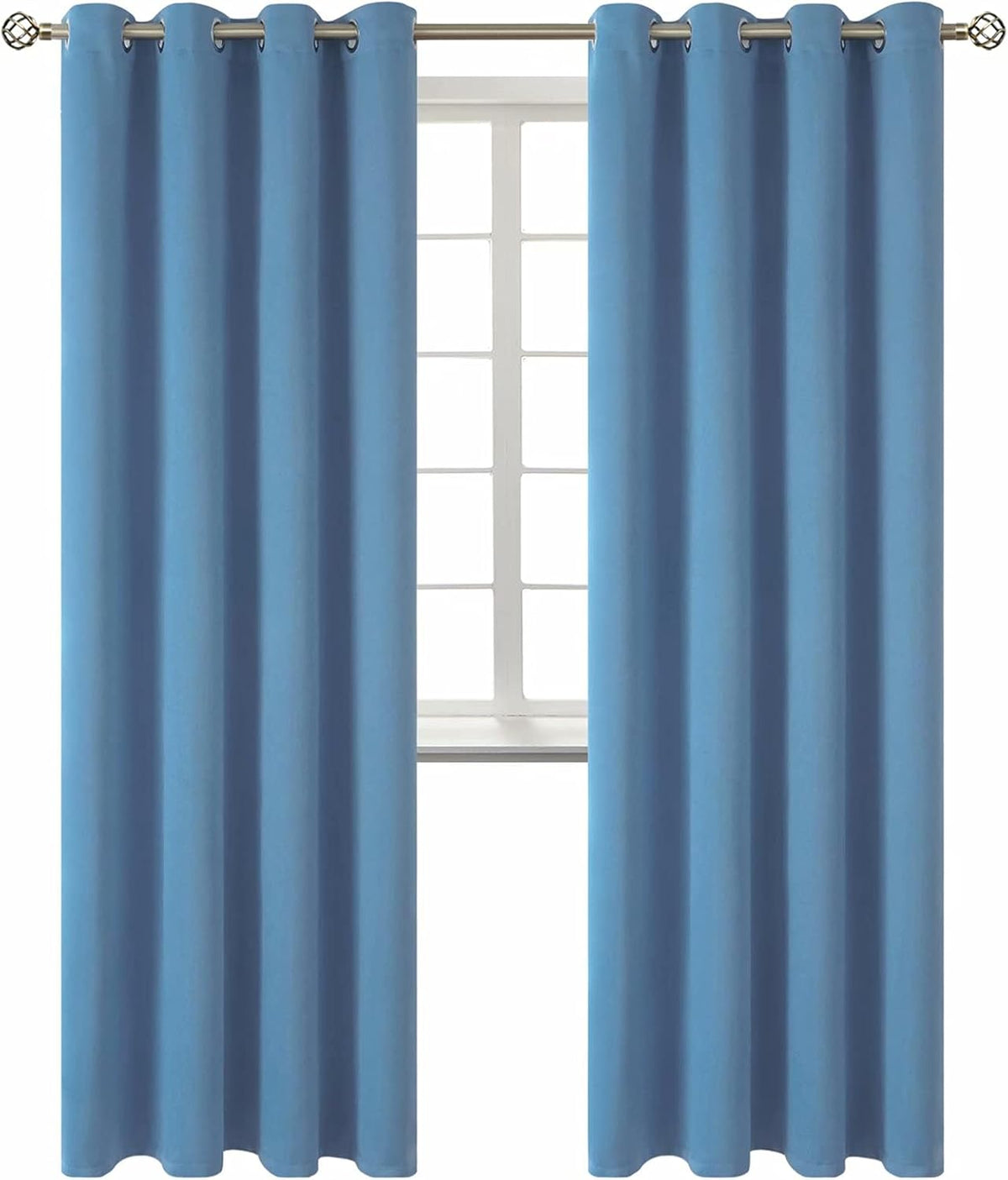 84"L x 52"W polyester curtains in Faded Denim