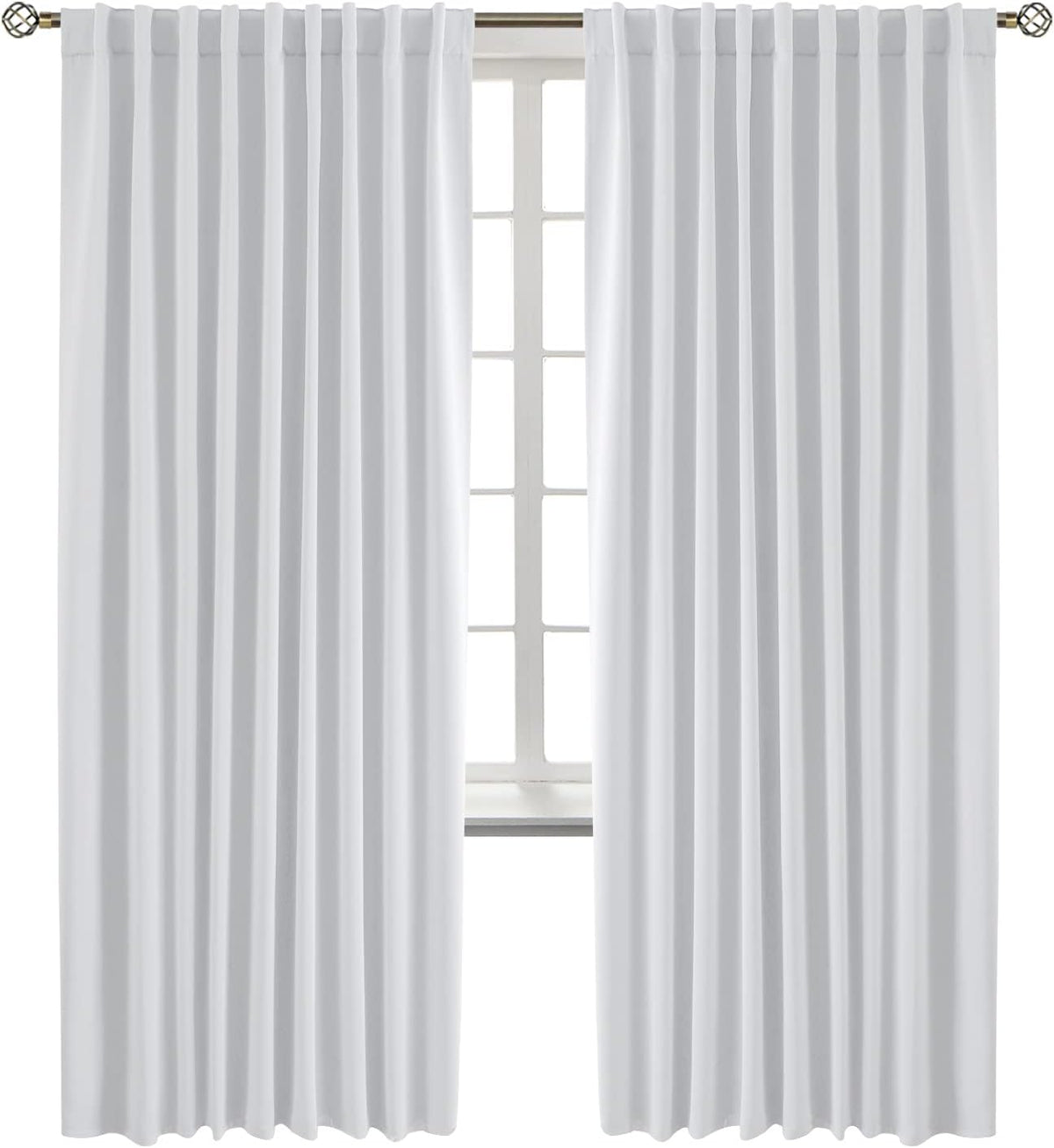 84"L x 70"W fabric curtains in Greyish White, alternate view 8
