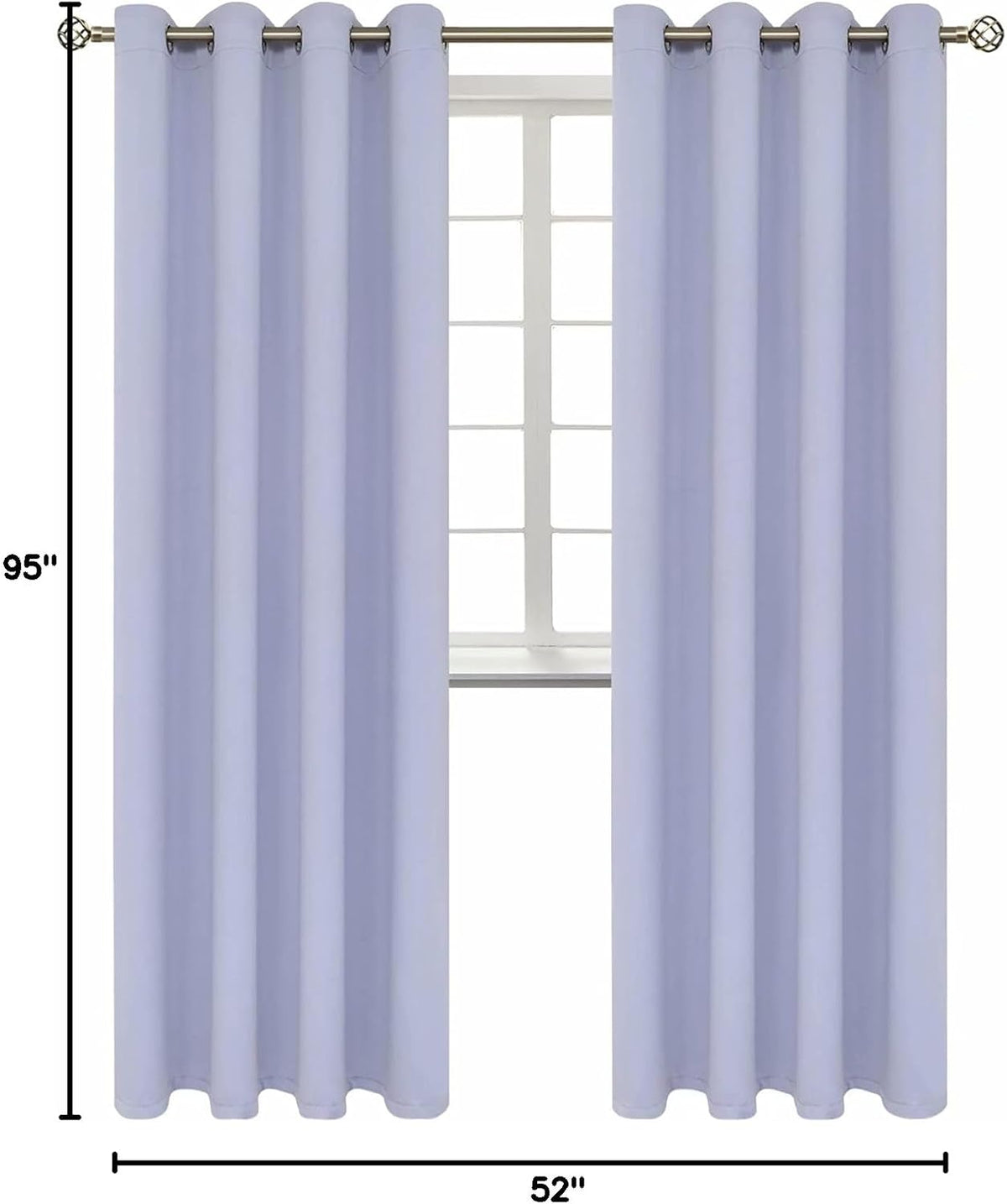 95"L x 52"W polyester curtains, alternate view 9