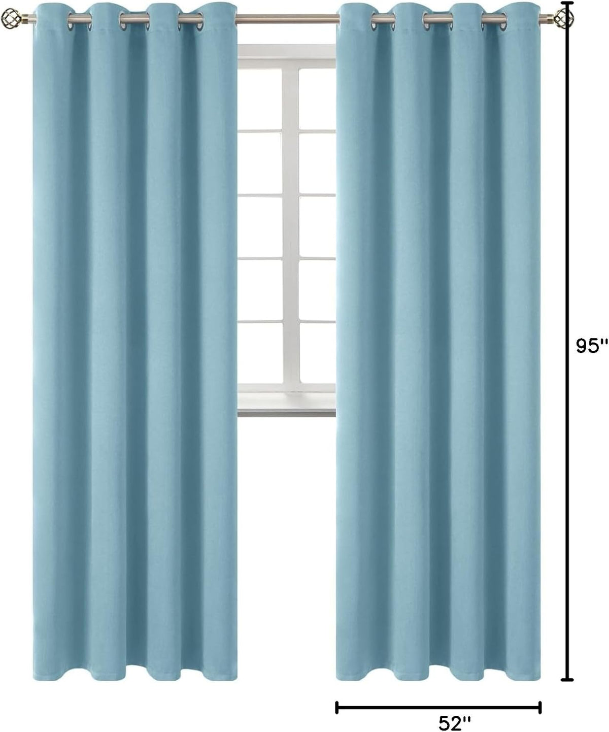 95"L x 52"W polyester curtains in Greyish Blue, alternate view 8
