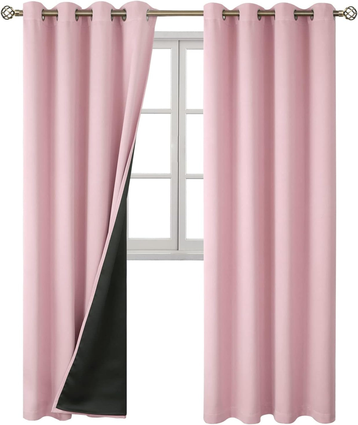 96"L x 55"W polyester curtains in Baby Pink, alternate view 8