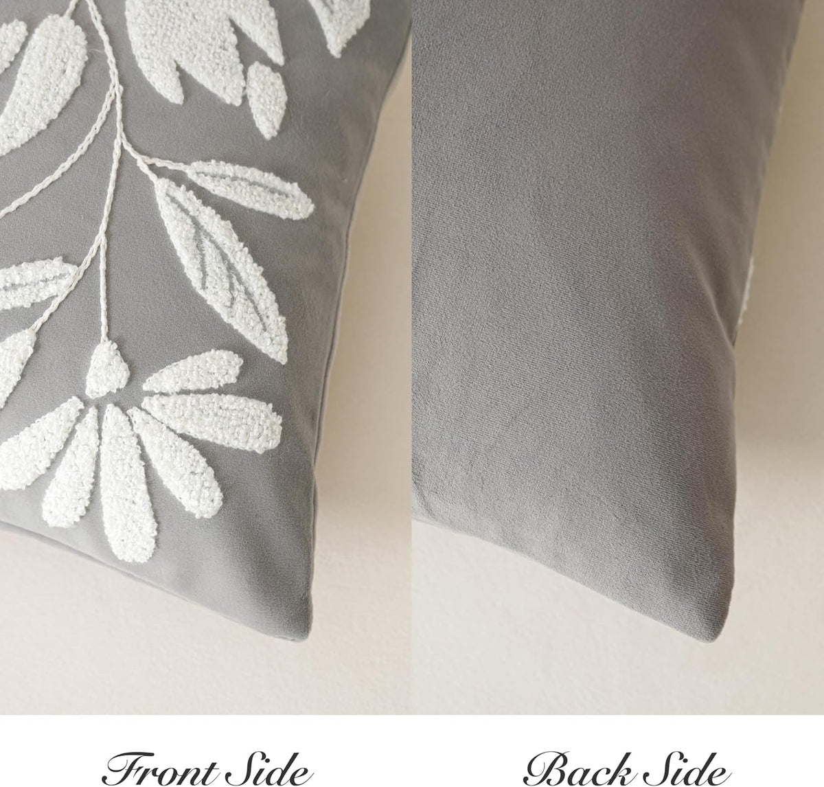 20"L x 20"W velvet throw pillow accessories in Light Gray, alternate view 7