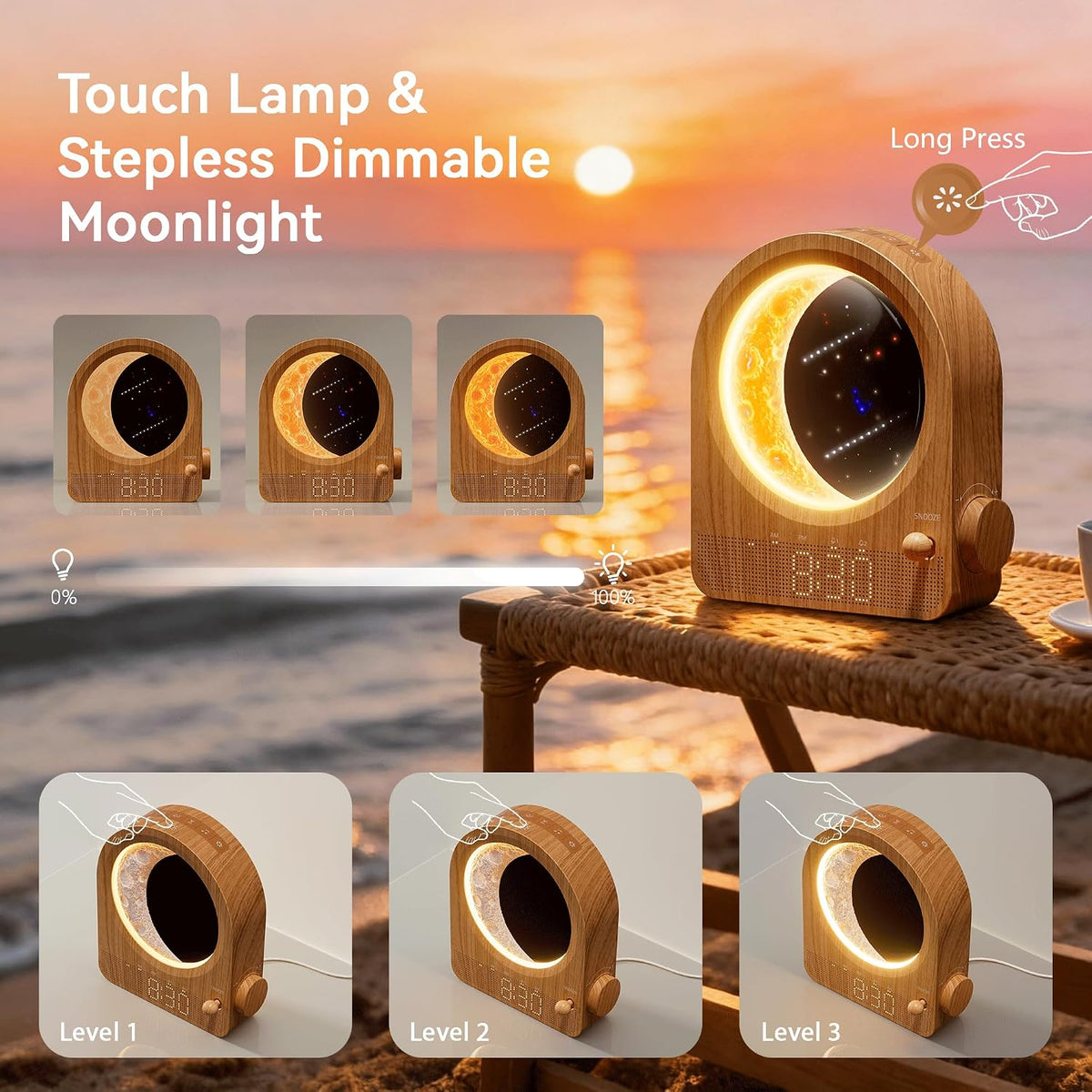 1.97"D x 5.9"W x 7.28"H plastic alarm clocks, alternate view 5