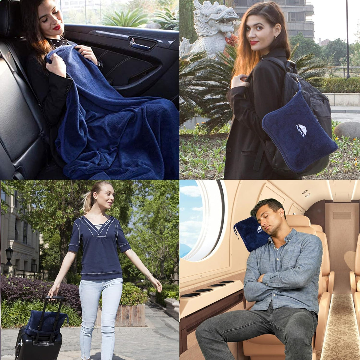 travel pillows in Navy, alternate view 3