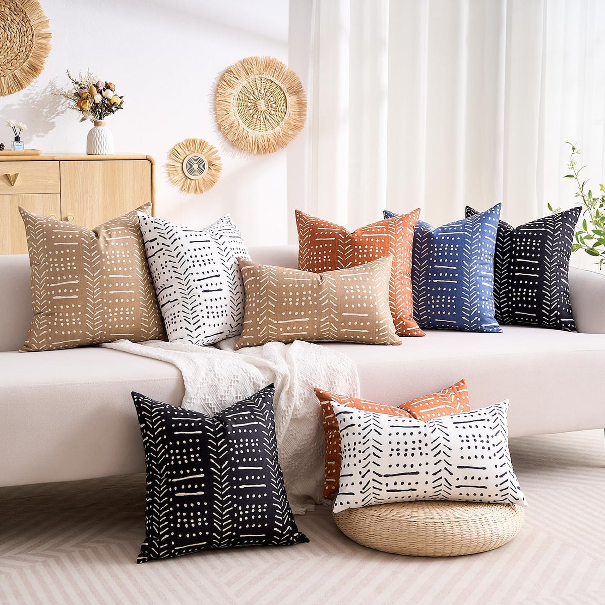 BONSTRAP 54"L x 20"W velvet throw pillow accessories in White, alternate view 8