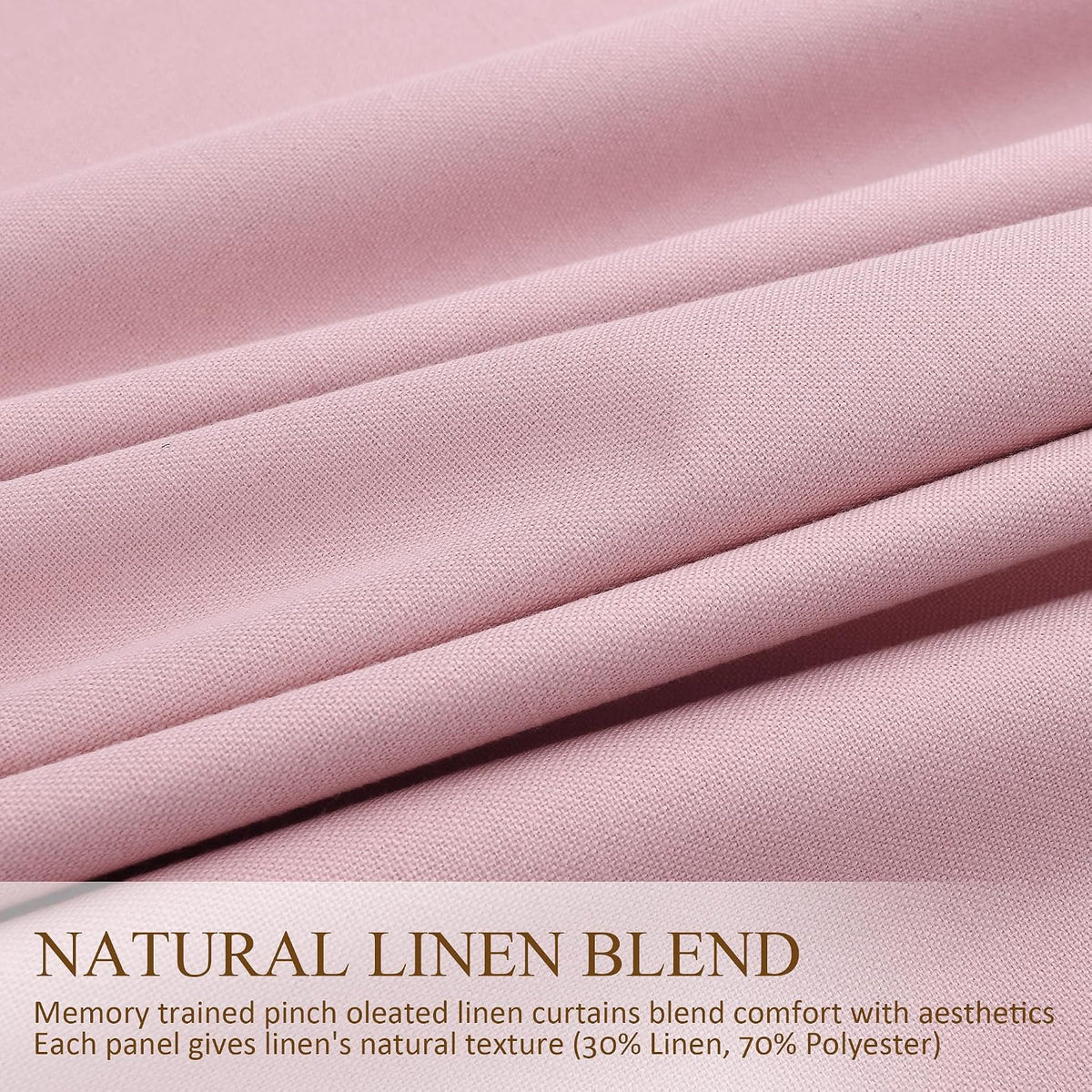 84"L x 40"W linen curtains in Pink, alternate view 7