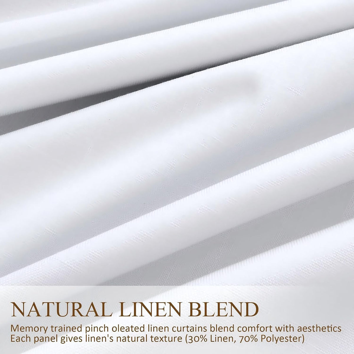90"L x 40"W linen curtains in Snow White, alternate view 7