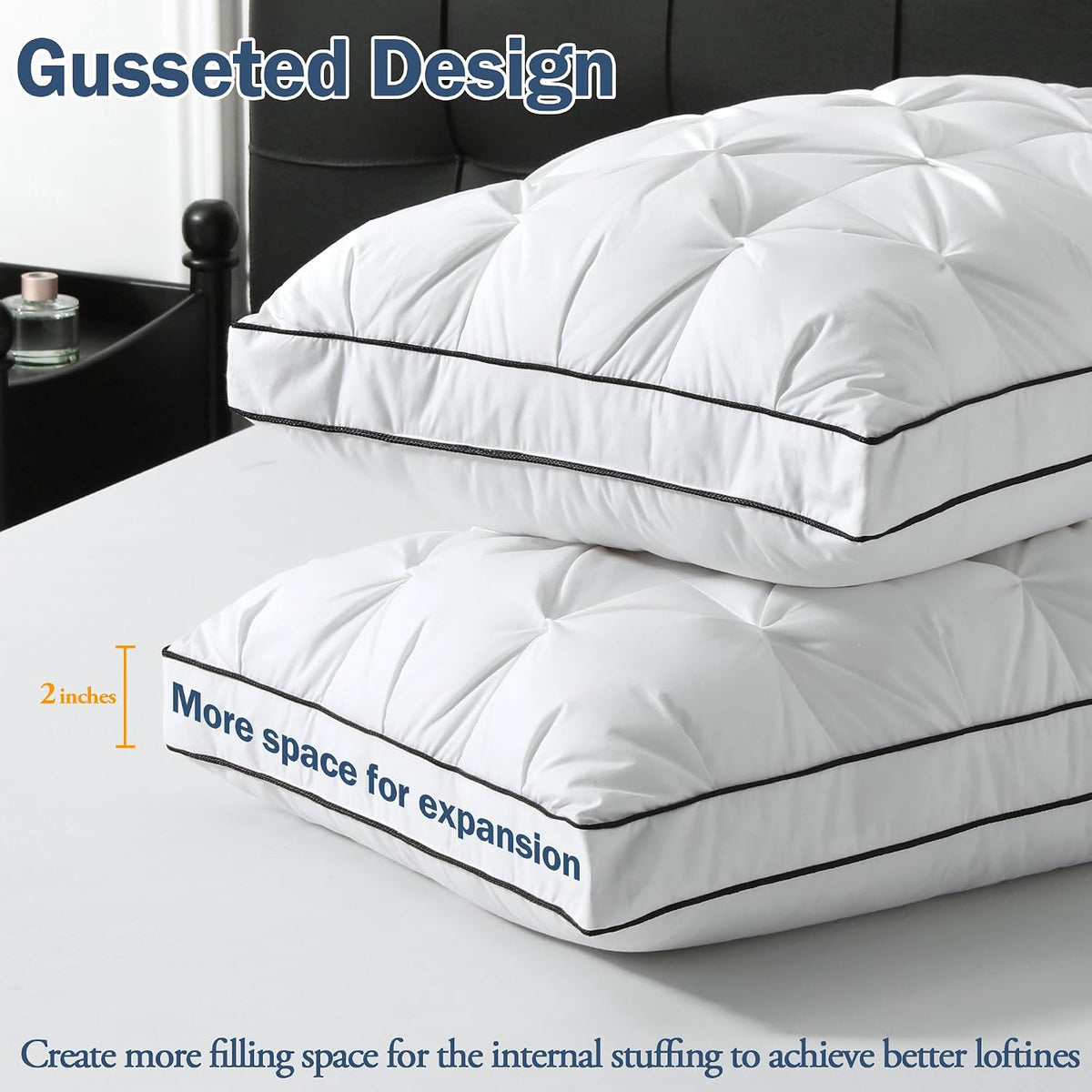 Queen polyester pillows in White, alternate view 6