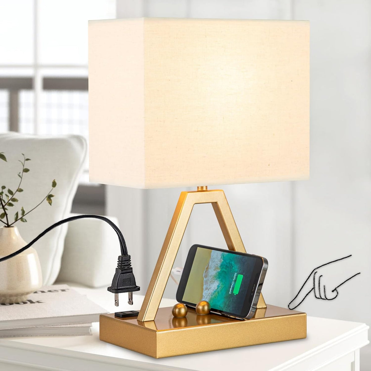 4.7"D x 8.6"W x 14.35"H metal table lamps