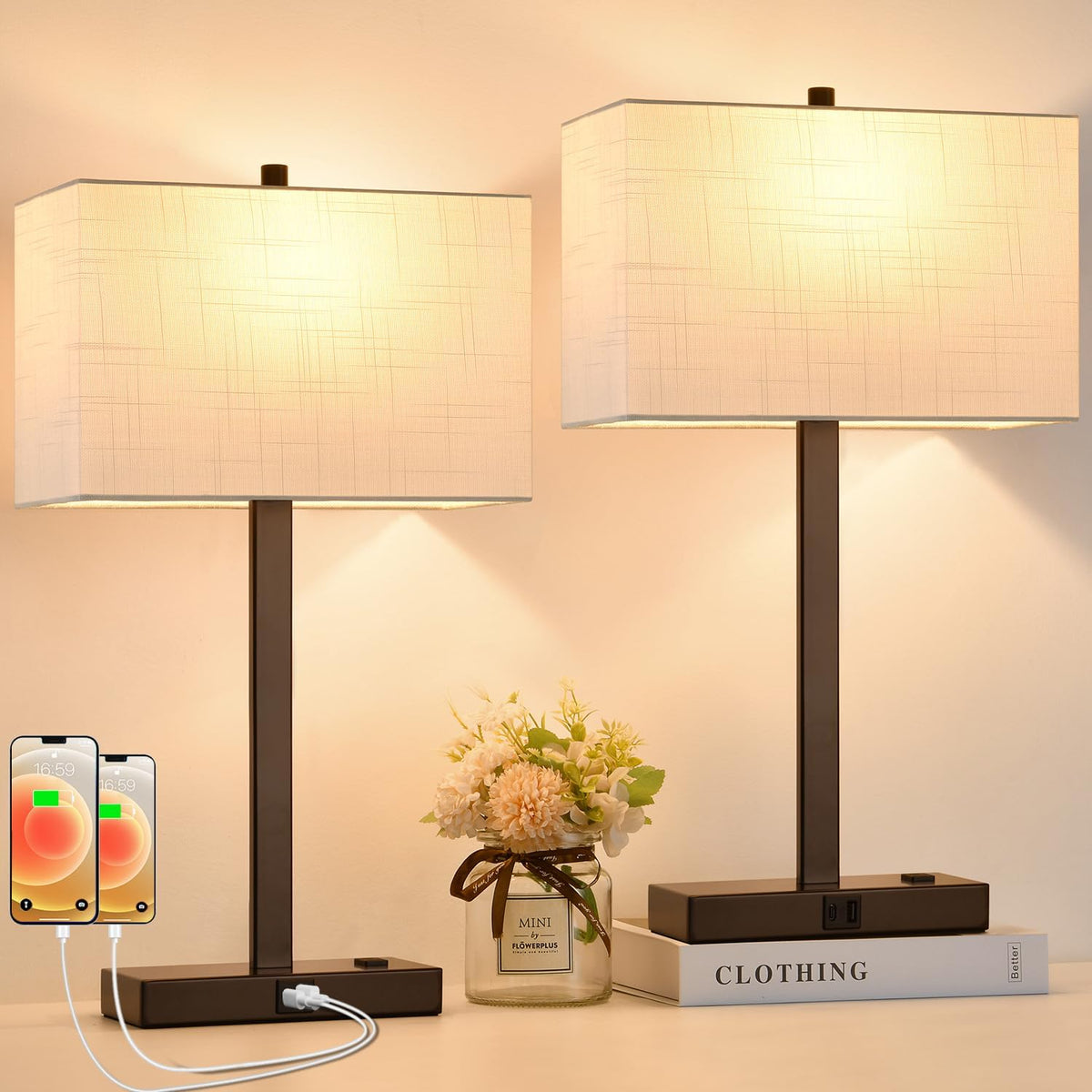 4.4"D x 7.8"W x 21"H metal table lamps
