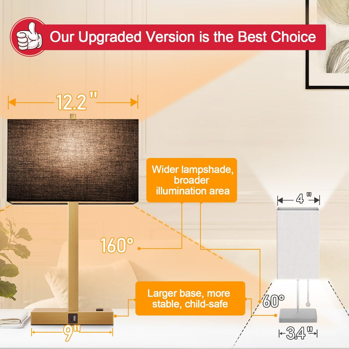 4.4"D x 7.8"W x 21"H metal table lamps, alternate view 3