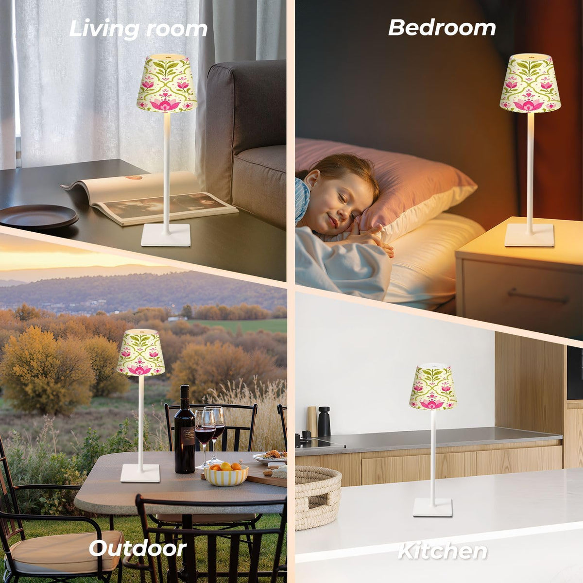 BVCAHSAW 4.3"D x 4.3"W x 14.8"H metal table lamps, alternate view 9