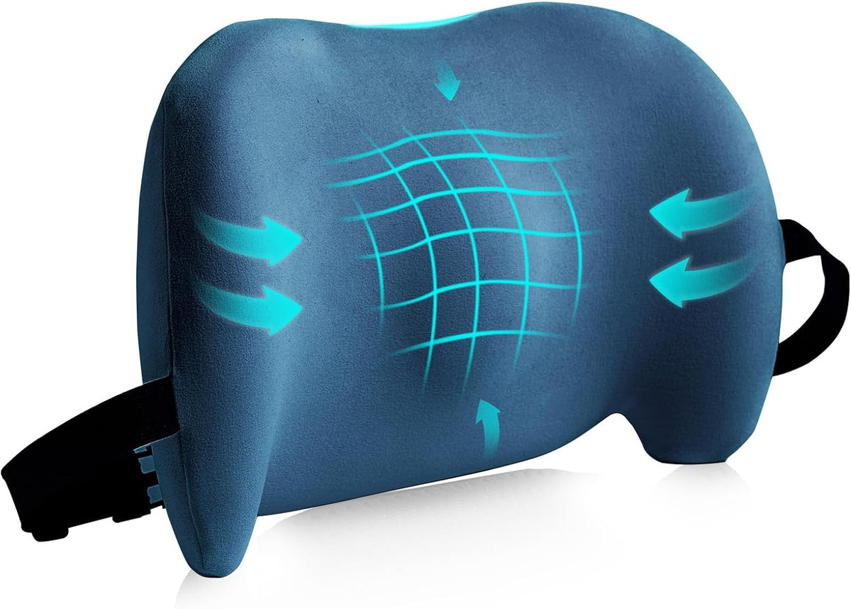 memory foam lumbar roll cushions in Blue