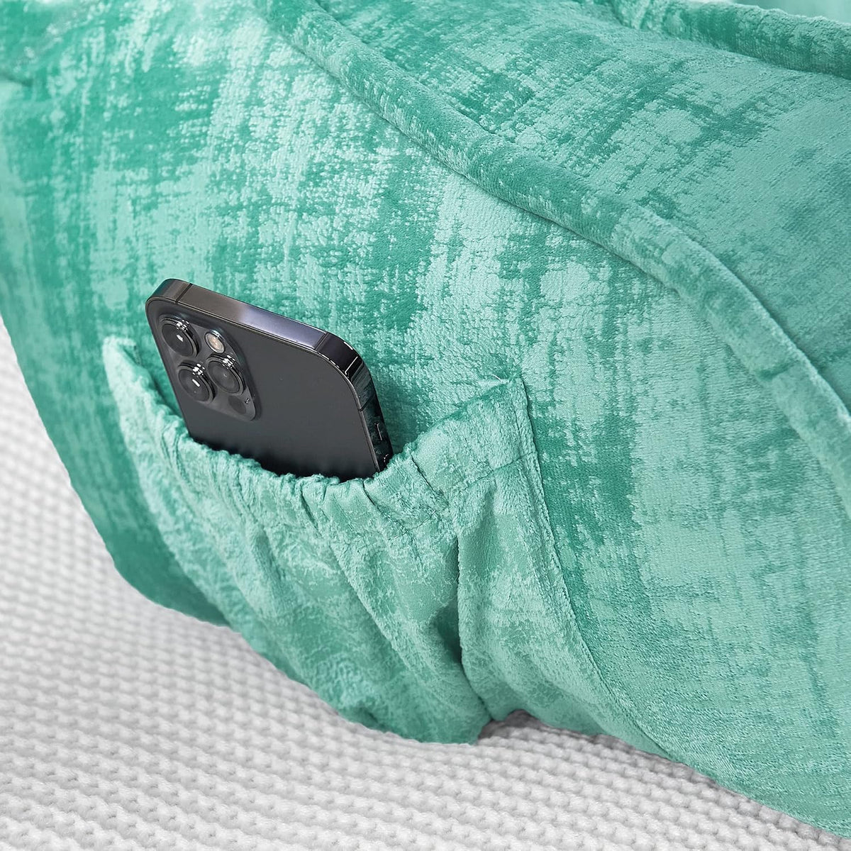 20" x 18" x 17" polyester backrest pillows in Aqua, alternate view 7