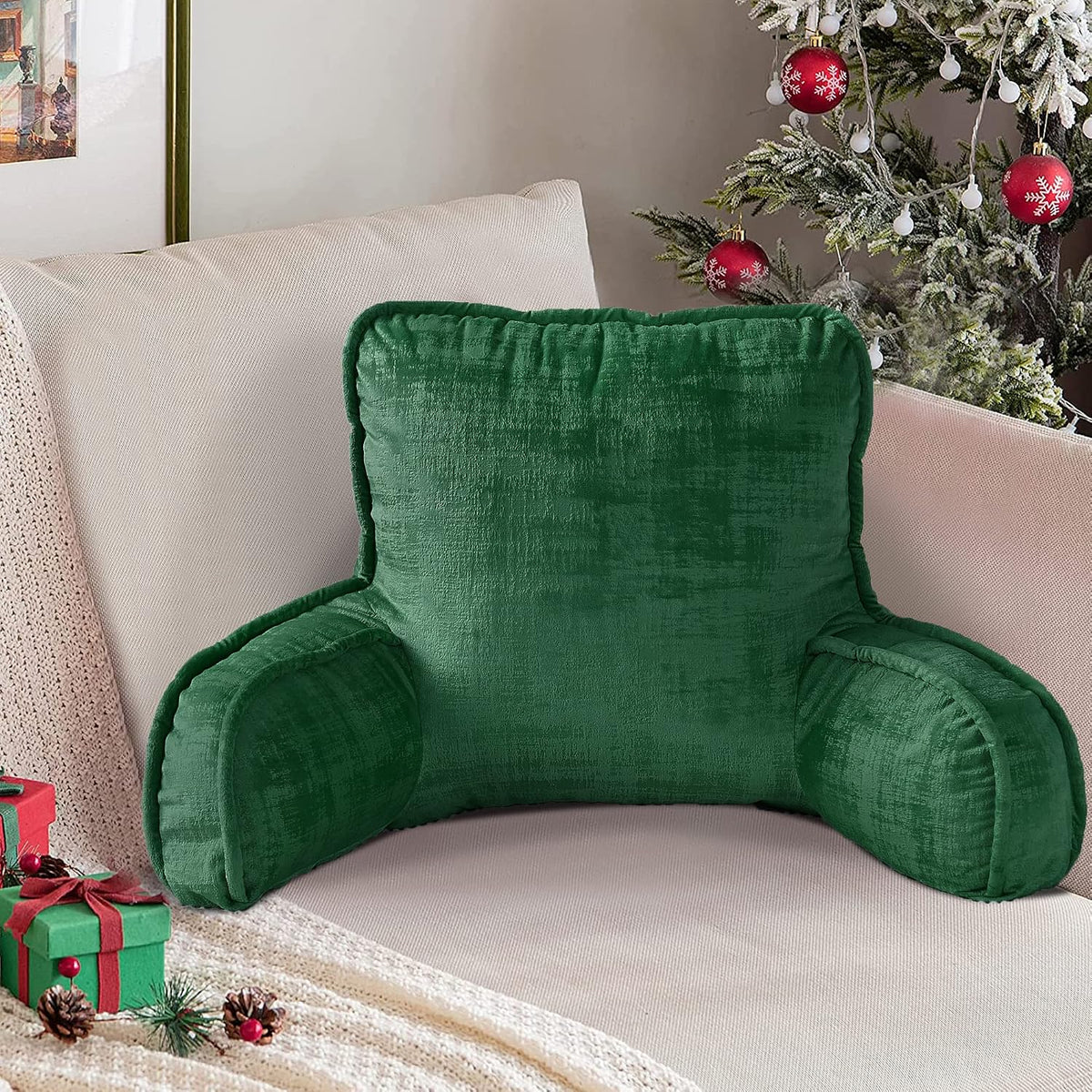 20" x 18" x 17" polyester backrest pillows in Christmas Green, alternate view 5