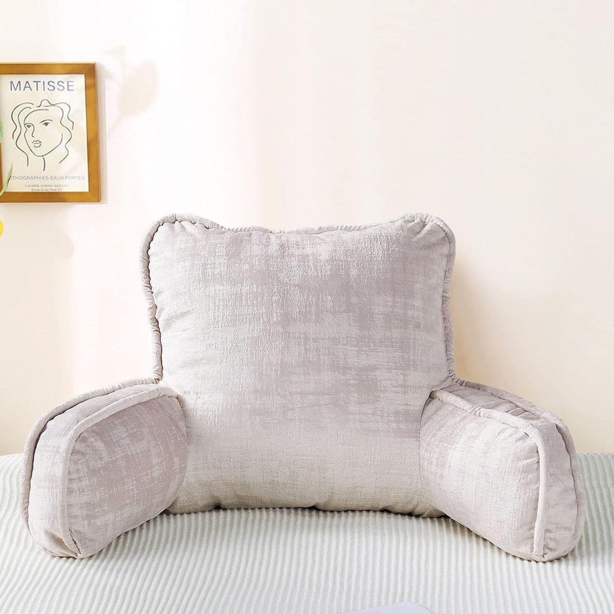 20" x 18" x 17" polyester backrest pillows in Pale Pink, alternate view 4