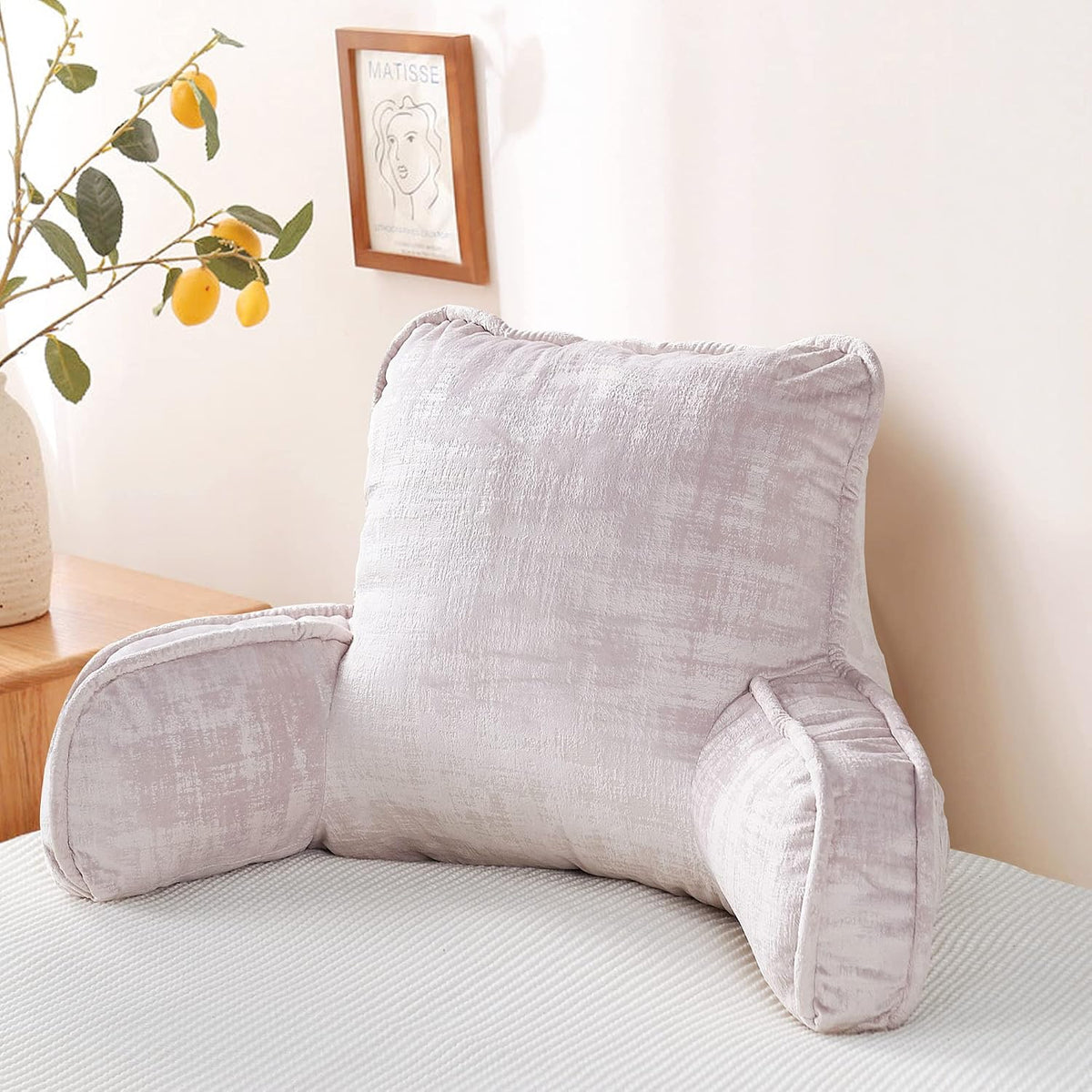 20" x 18" x 17" polyester backrest pillows in Pale Pink, alternate view 7
