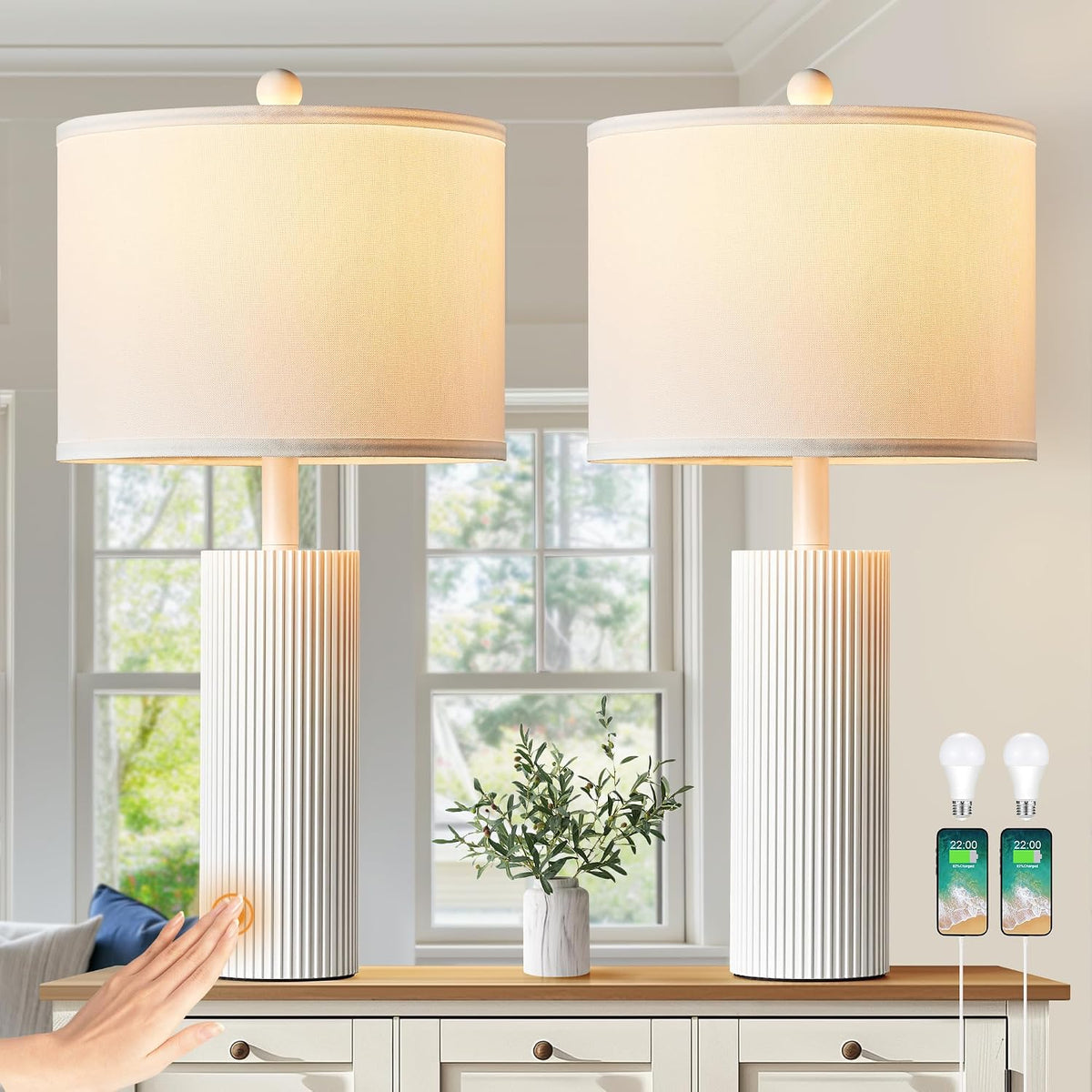 13"D x 13"W x 28.5"H metal table lamps, alternate view 8