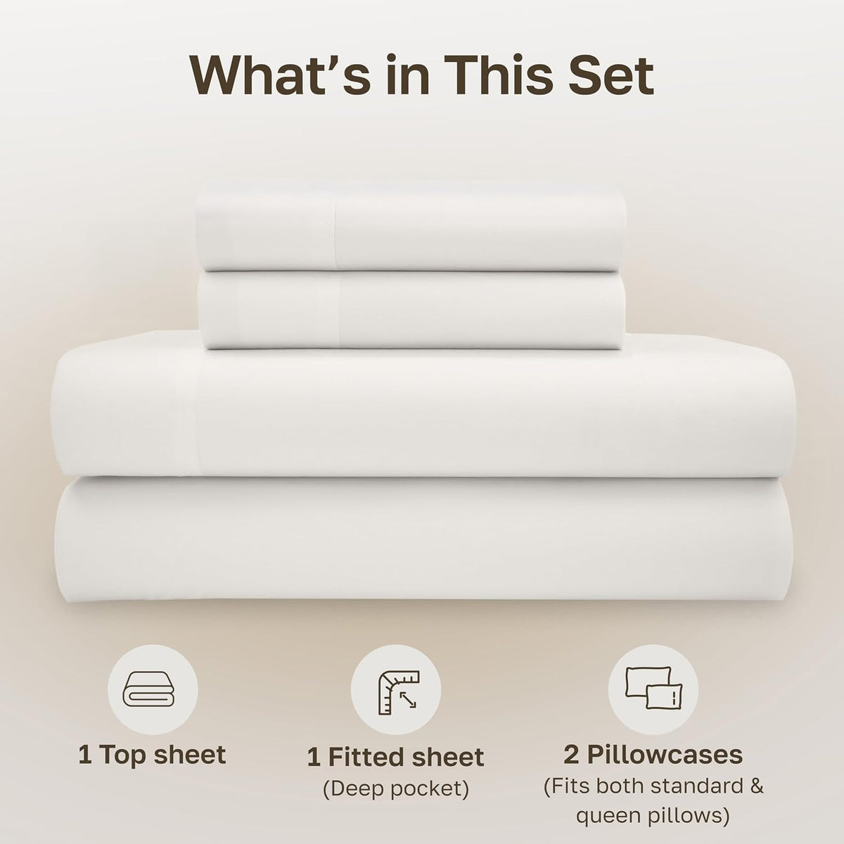 Full cotton bedding sets in True Ivory, alternate view 4