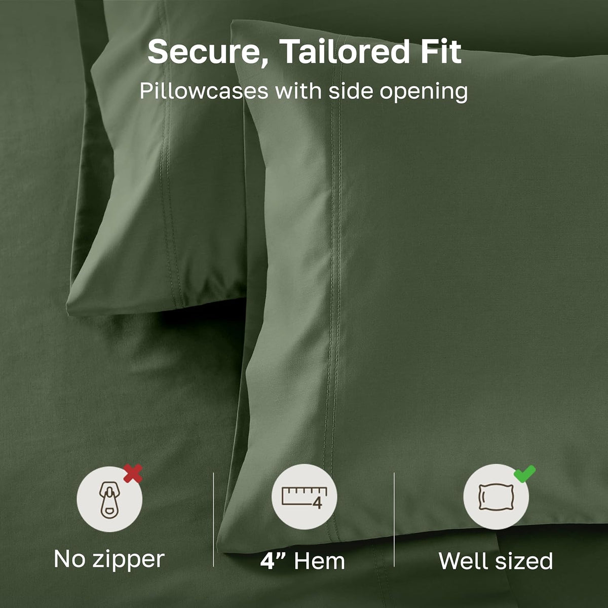 King cotton pillowcases, alternate view 4