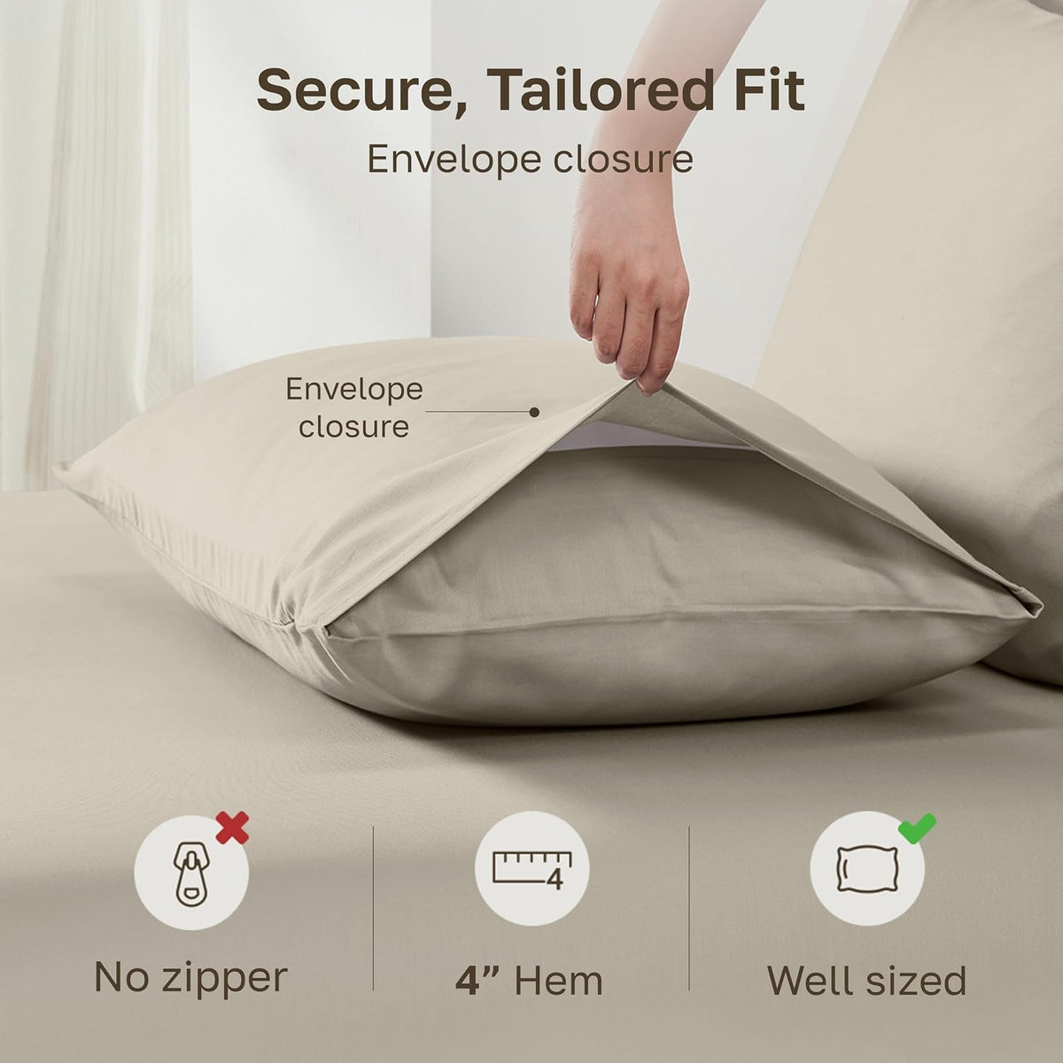 Standard / Queen cotton pillowcases, alternate view 5