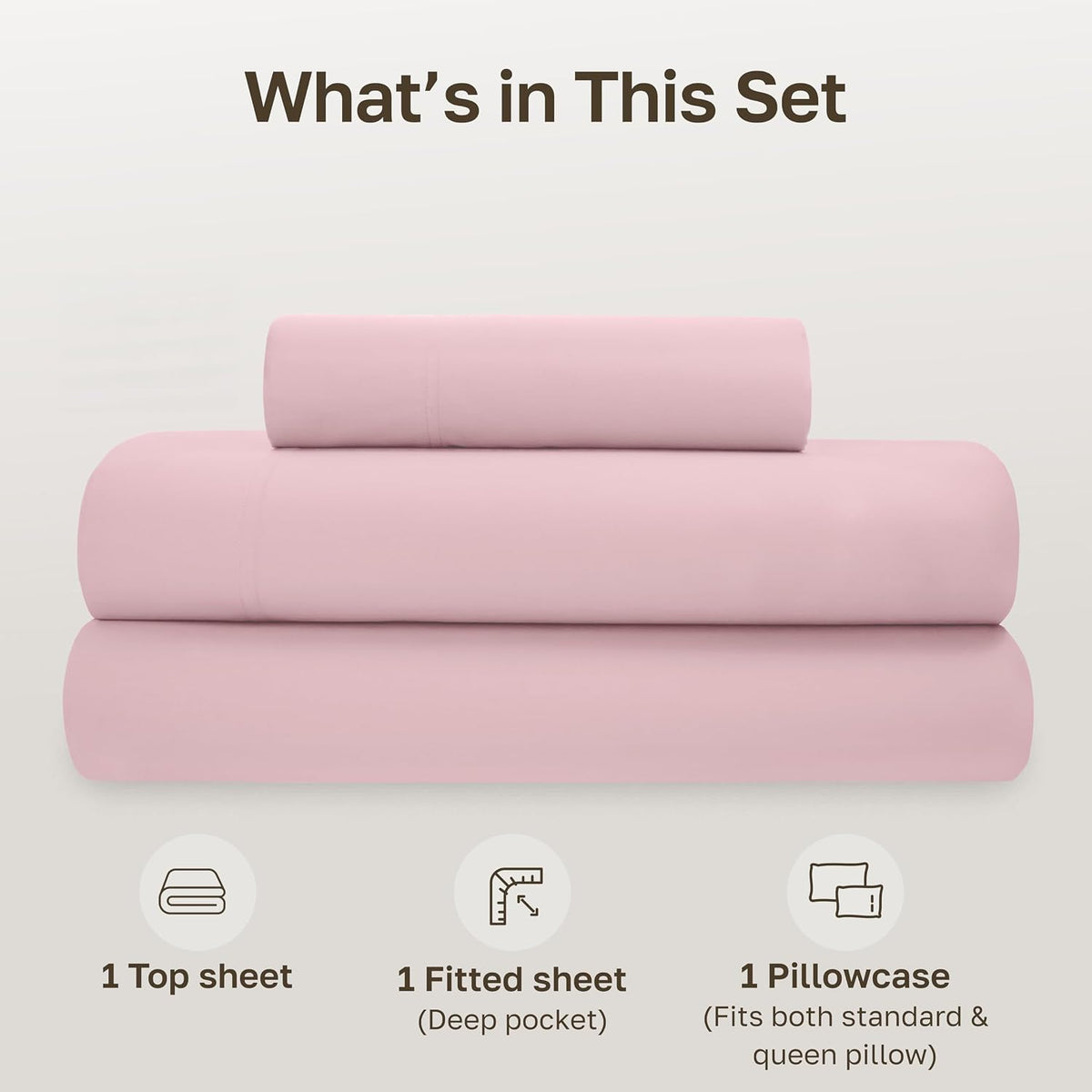 Twin cotton bedding sets in Pink - Chalky Tone, alternate view 4