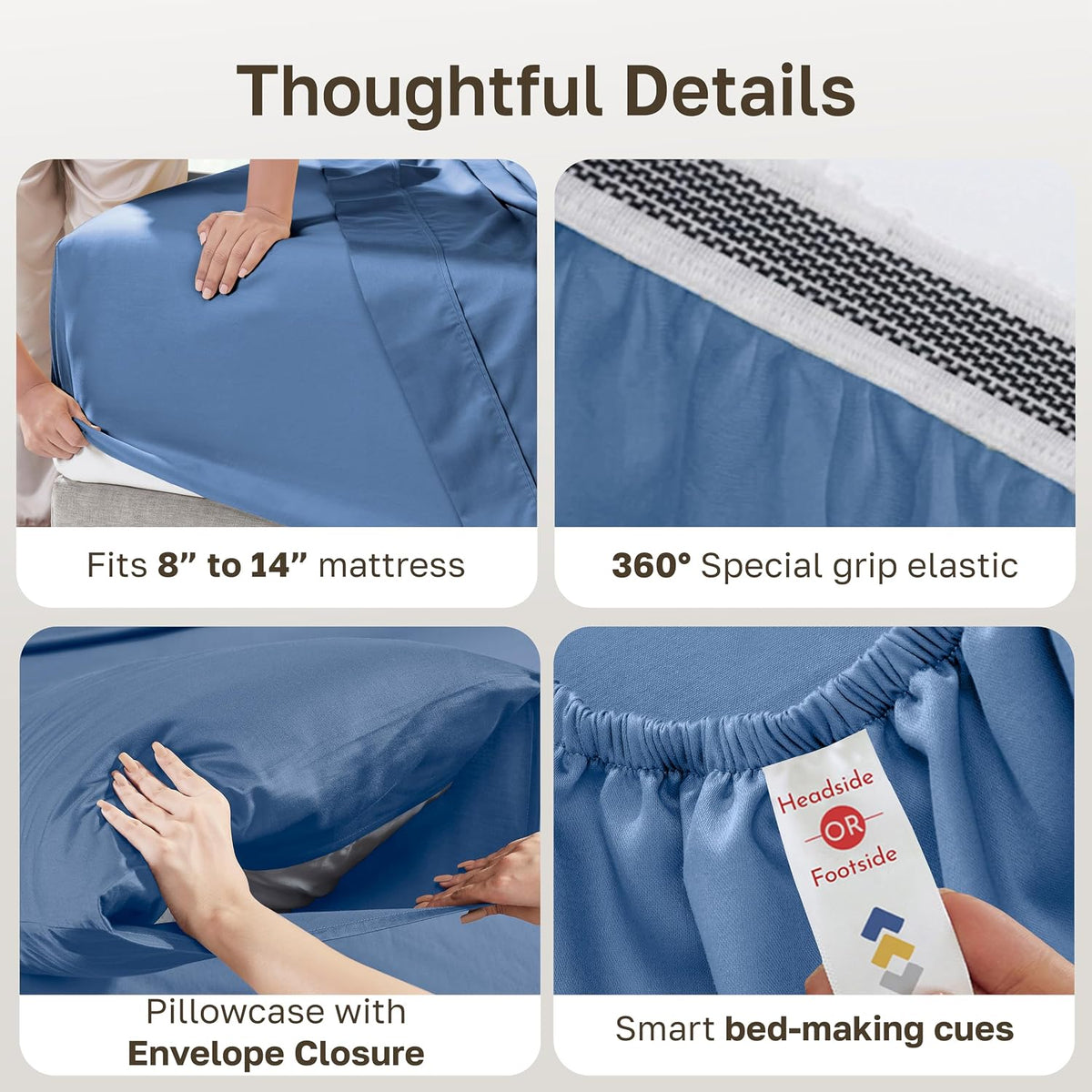 Twin cotton bedding sets in Riviera Blue, alternate view 5