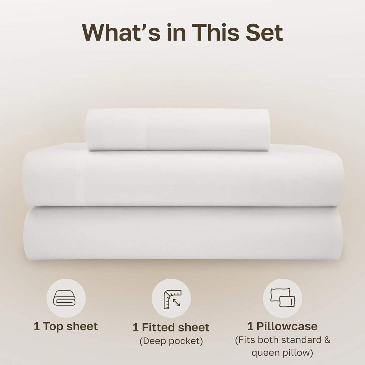 Twin XL cotton bedding sets in True Ivory, alternate view 4