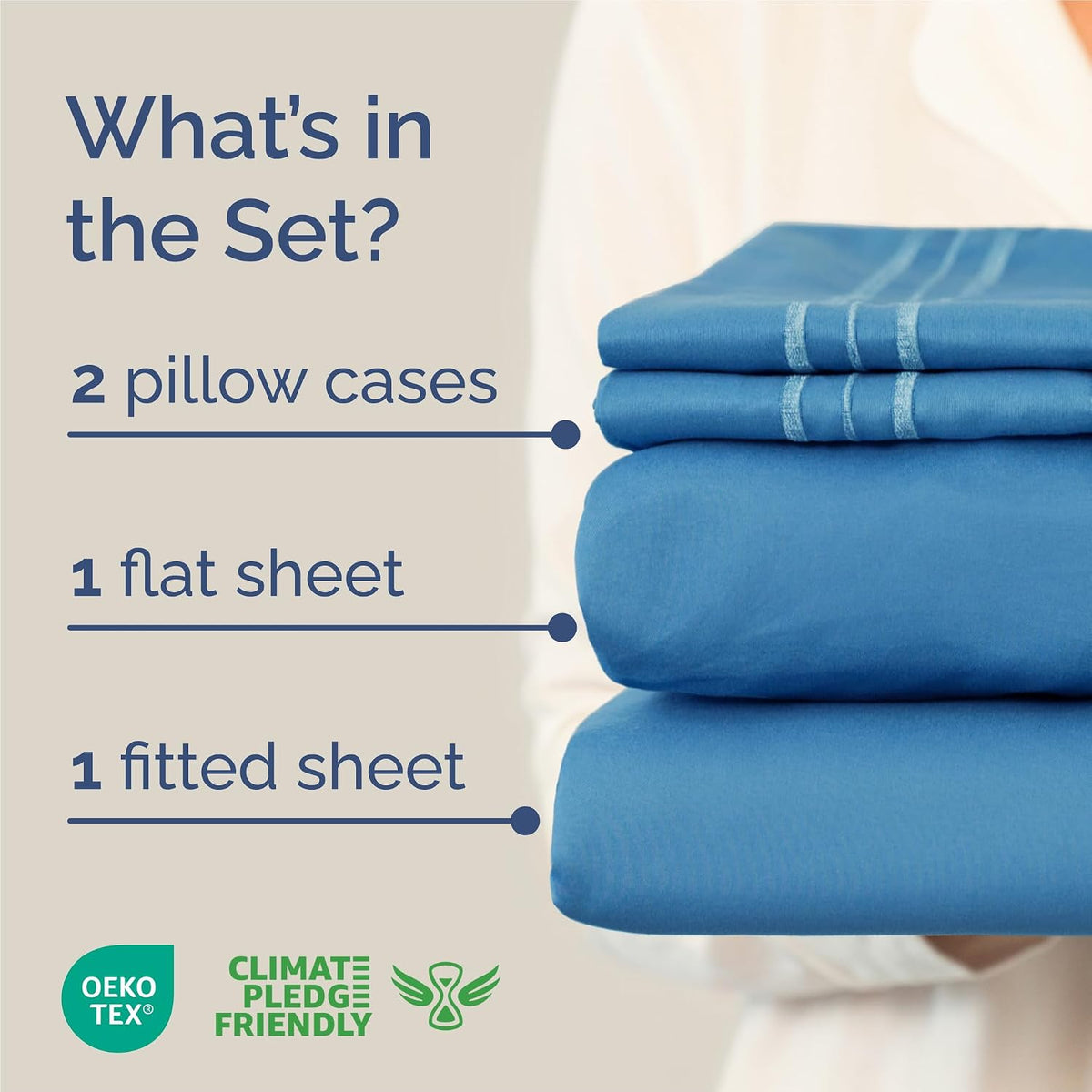 King polyester bedding sets in Denim Blue, alternate view 2
