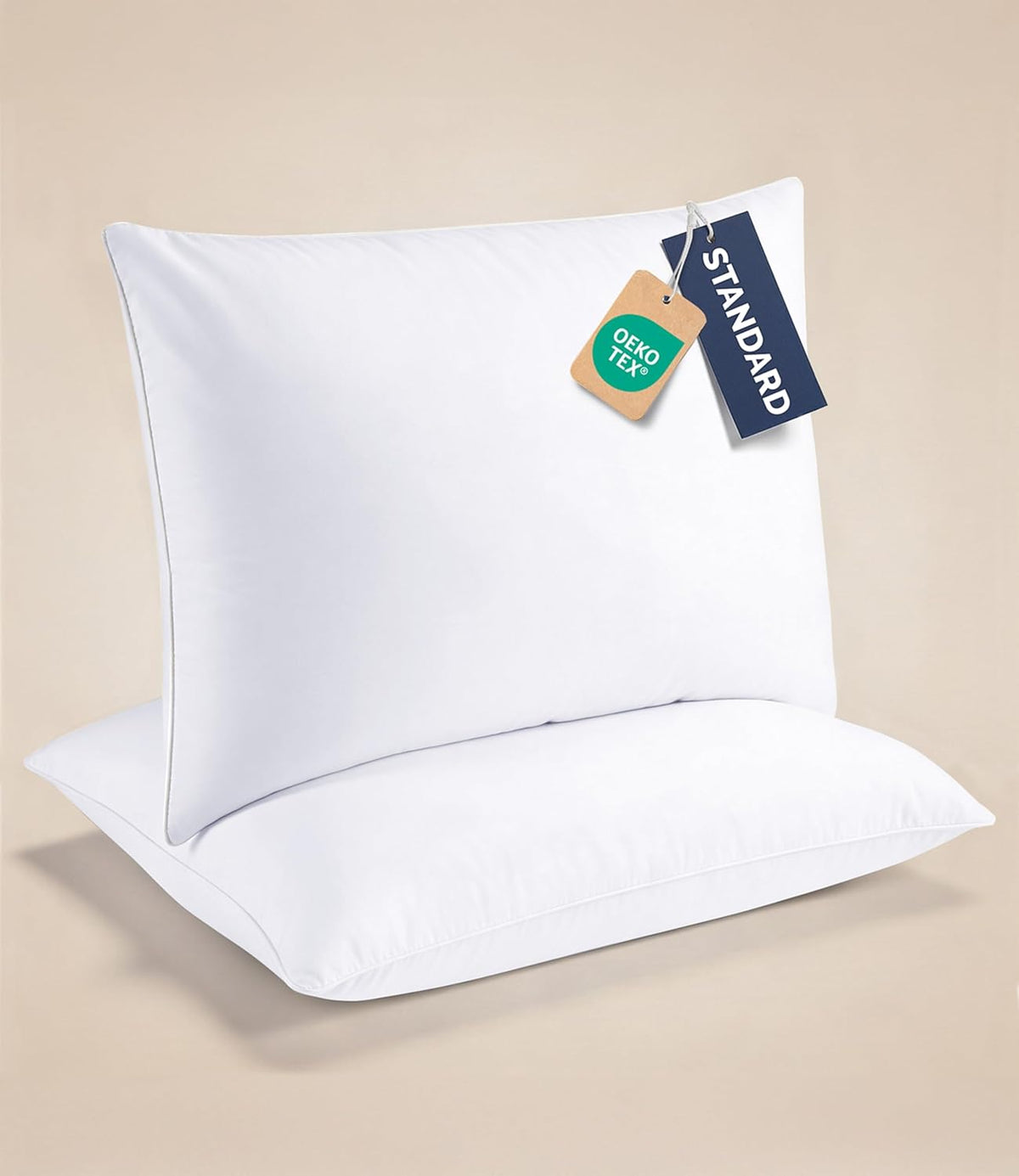 Standard polyester pillows in White