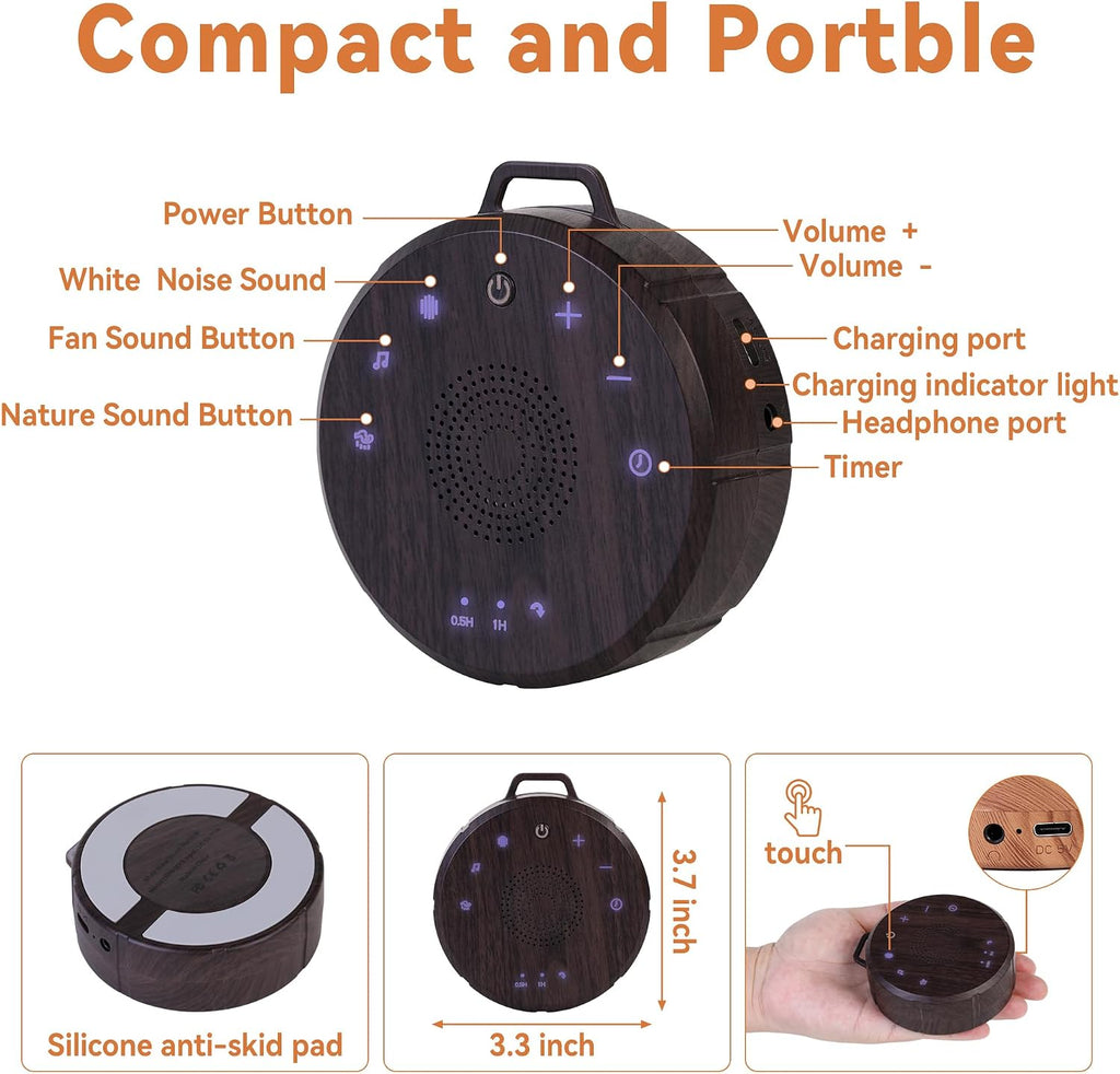 plastic white noise machines in Brown, alternate view 4