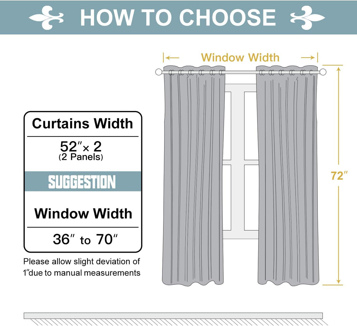 72"L x 52"W polyester curtains in Greyish White, alternate view 7