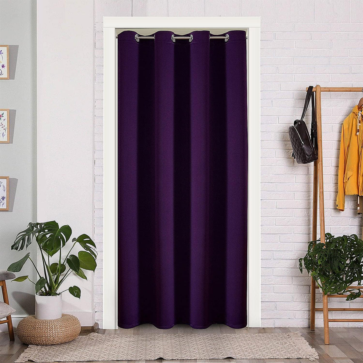 80"L x 34"W polyester curtains in Royal Purple