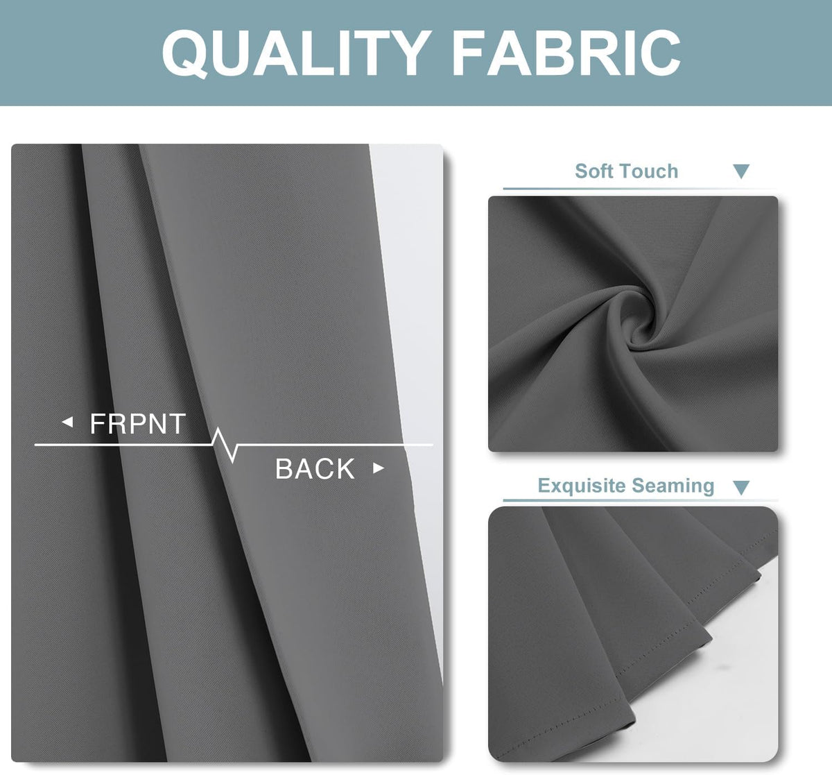 80"L x 42"W polyester curtains in Grey, alternate view 6