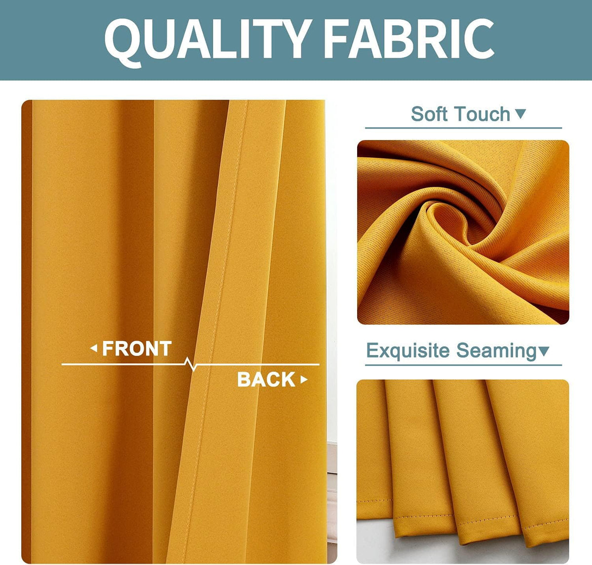 80"L x 42"W polyester curtains in Mustard Yellow, alternate view 5